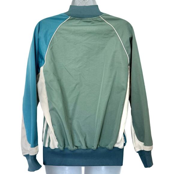 adidas x CLOT Edison Chen Blue Green White Striped Collegiate Jacket size XS - Picture 5 of 14